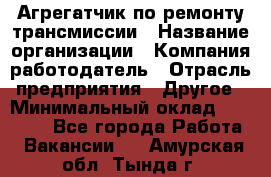 Агрегатчик по ремонту трансмиссии › Название организации ­ Компания-работодатель › Отрасль предприятия ­ Другое › Минимальный оклад ­ 50 000 - Все города Работа » Вакансии   . Амурская обл.,Тында г.